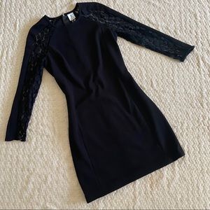 Julia Jordan long sleeve shift black dress size 6